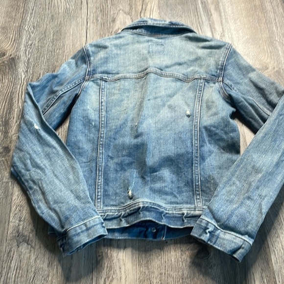J.Crew Factory Distressed Denim Jacket, size xx small - Picture 8 of 10
